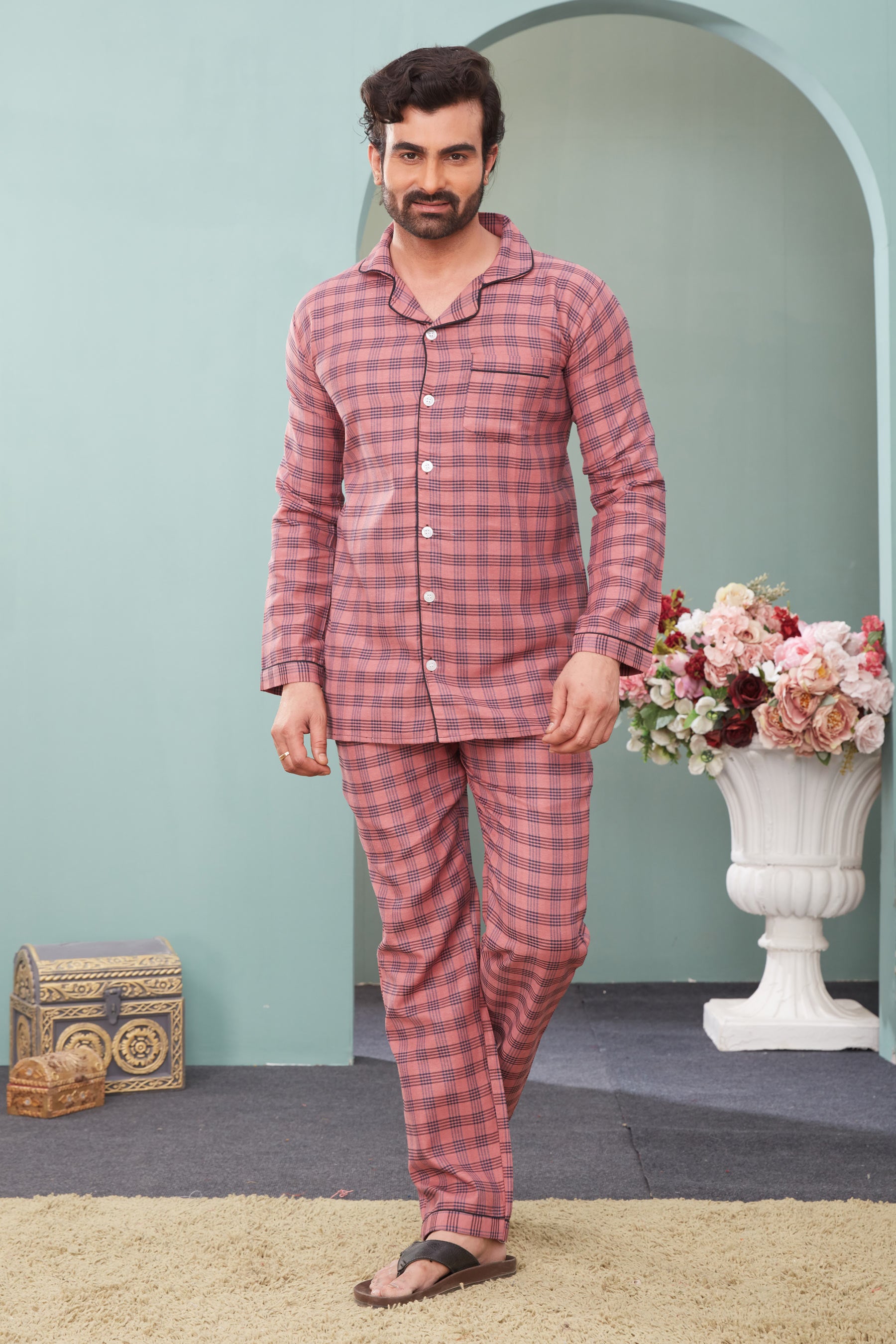 Women's Checked Family Pyjama Set